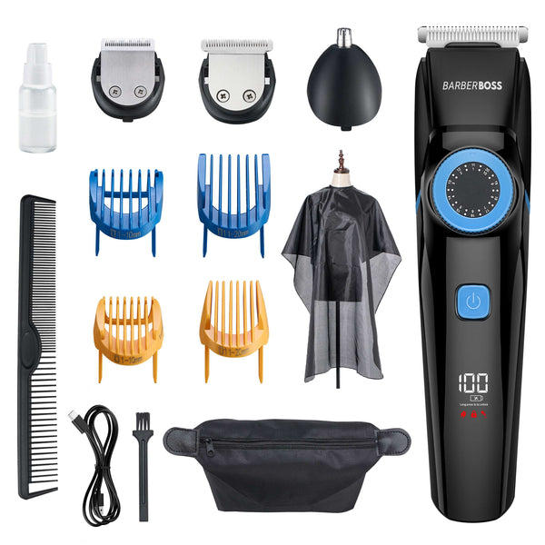 BarberBoss QR-6052 Men’s 3-in-1 Grooming Kit – Waterproof & Smart LED