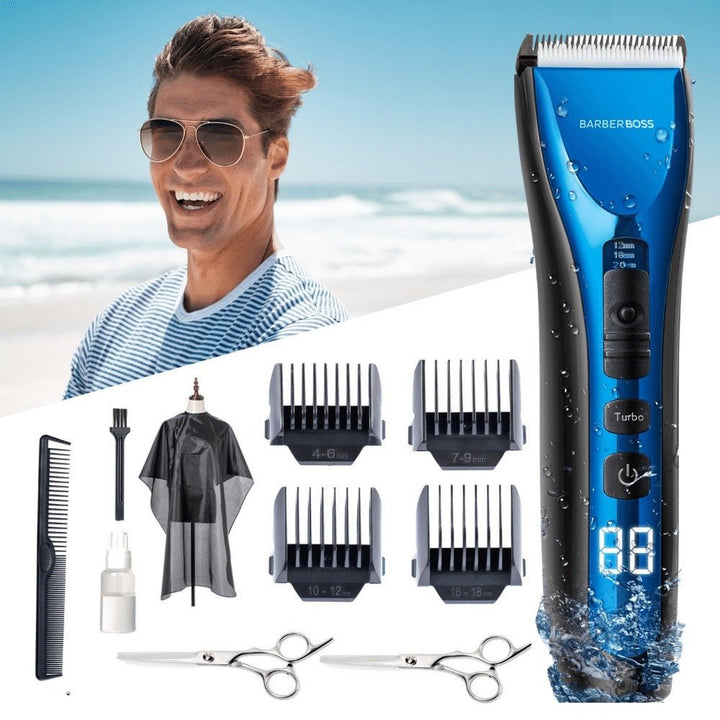 BarberBoss Hairclipper QR - 2081 Waterproof Hair Clippers for Men, Kids & Family - BarberBoss | Look Your Best, Everyday