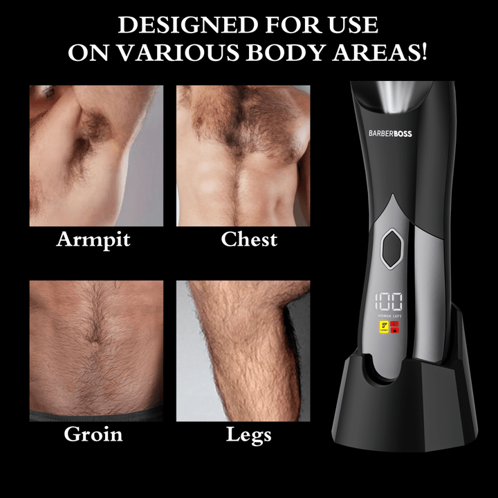 BarberBoss QR - 2020 Groin and Body Hair Trimmer - Men’s Pubic Hair Trimmer, Men's Ball Shaver, Body Groomer, Ball Trimmer - BarberBoss | Look Your Best, Everyday