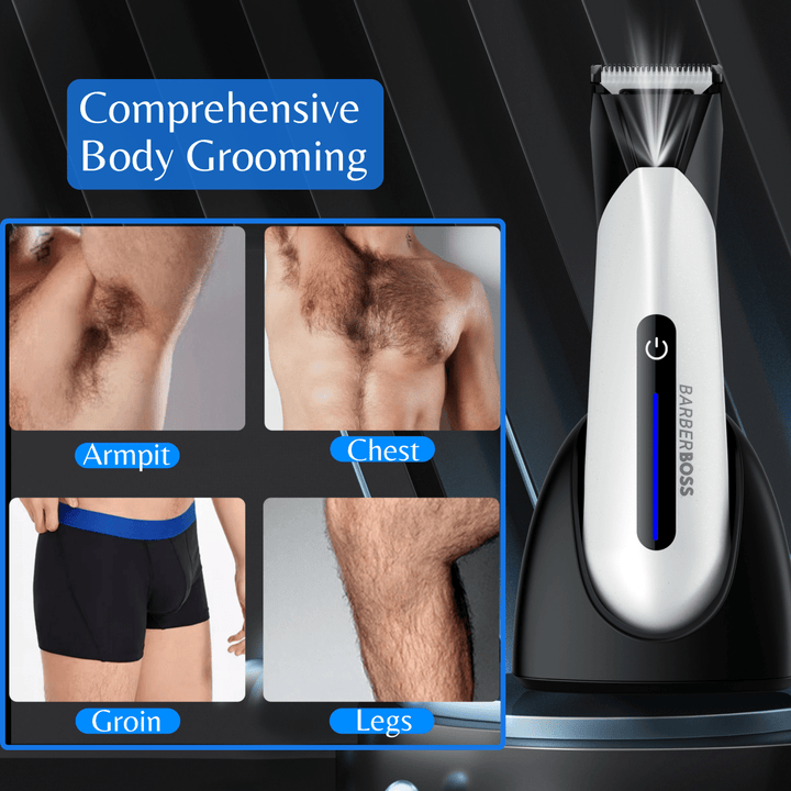 BarberBoss QR - 2073 Mens Ball Shaver, Groin & Body Hair Trimmer for men - BarberBoss | Look Your Best, Everyday