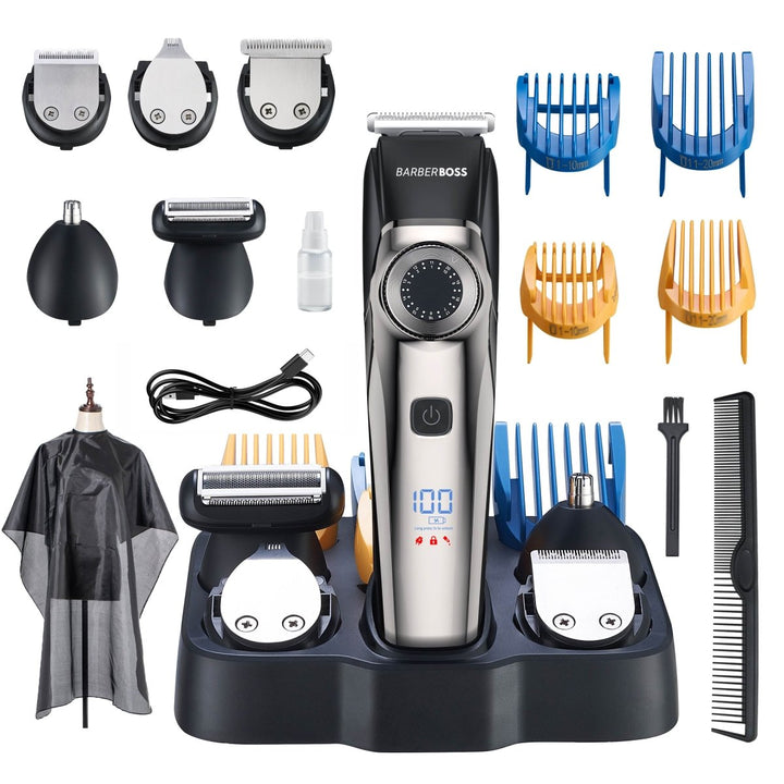 BarberBoss QR - 6083 5 in 1 Grooming Kit for Hair, Beard, Nose & Ear & Body Use - BarberBoss | Look Your Best, Everyday