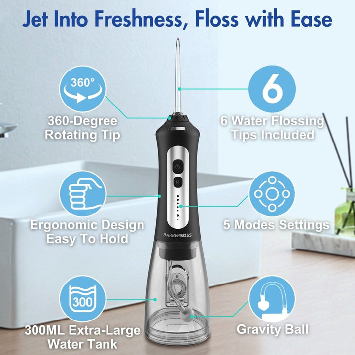 BarberBoss QR - 7025 Water Flosser – Professional Dental Care with Adjustable Settings and Portable Design - BarberBoss | Look Your Best, Everyday