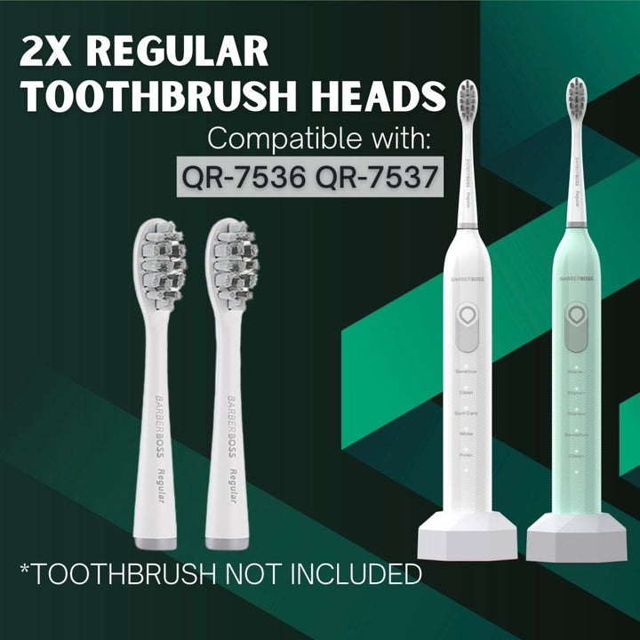 BarberBoss QR - 7536/7 Regular Toothbrush Head Replacement (Multipack) - BarberBoss | Look Your Best, Everyday