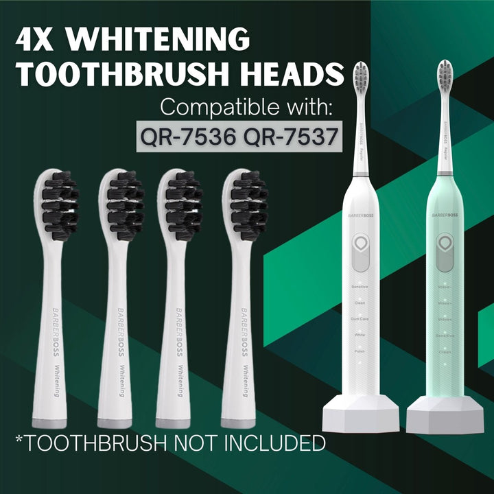 BarberBoss QR - 7536/7 Whitening Toothbrush Head Replacement (Multipack) - BarberBoss | Look Your Best, Everyday