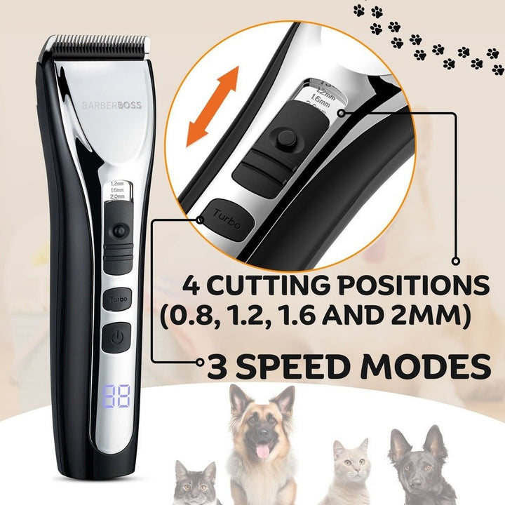 BarberBoss QR - 9086 Professional Pet Grooming Kit Cordless - Low Noise - BarberBoss | Look Your Best, Everyday