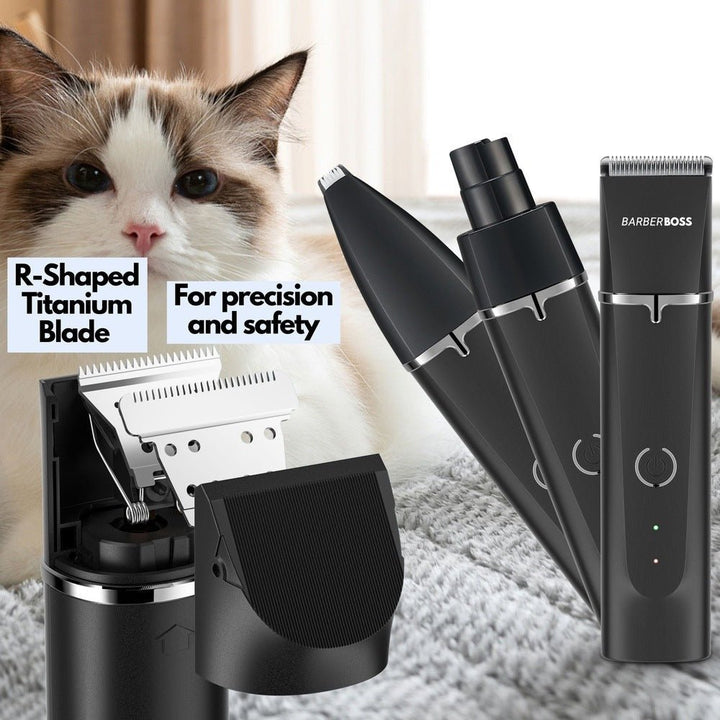 BarberBoss QR - 9092 Cordless Pet Grooming Kit Dog Trimmer Cat Clippers - BarberBoss | Look Your Best, Everyday